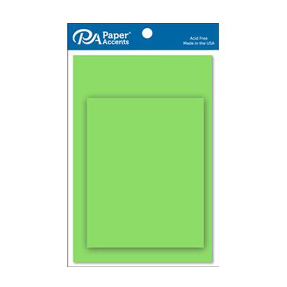 Lime Green, Paper Accents, Card & Envelope, 4.25"x5.5", 10 Piece